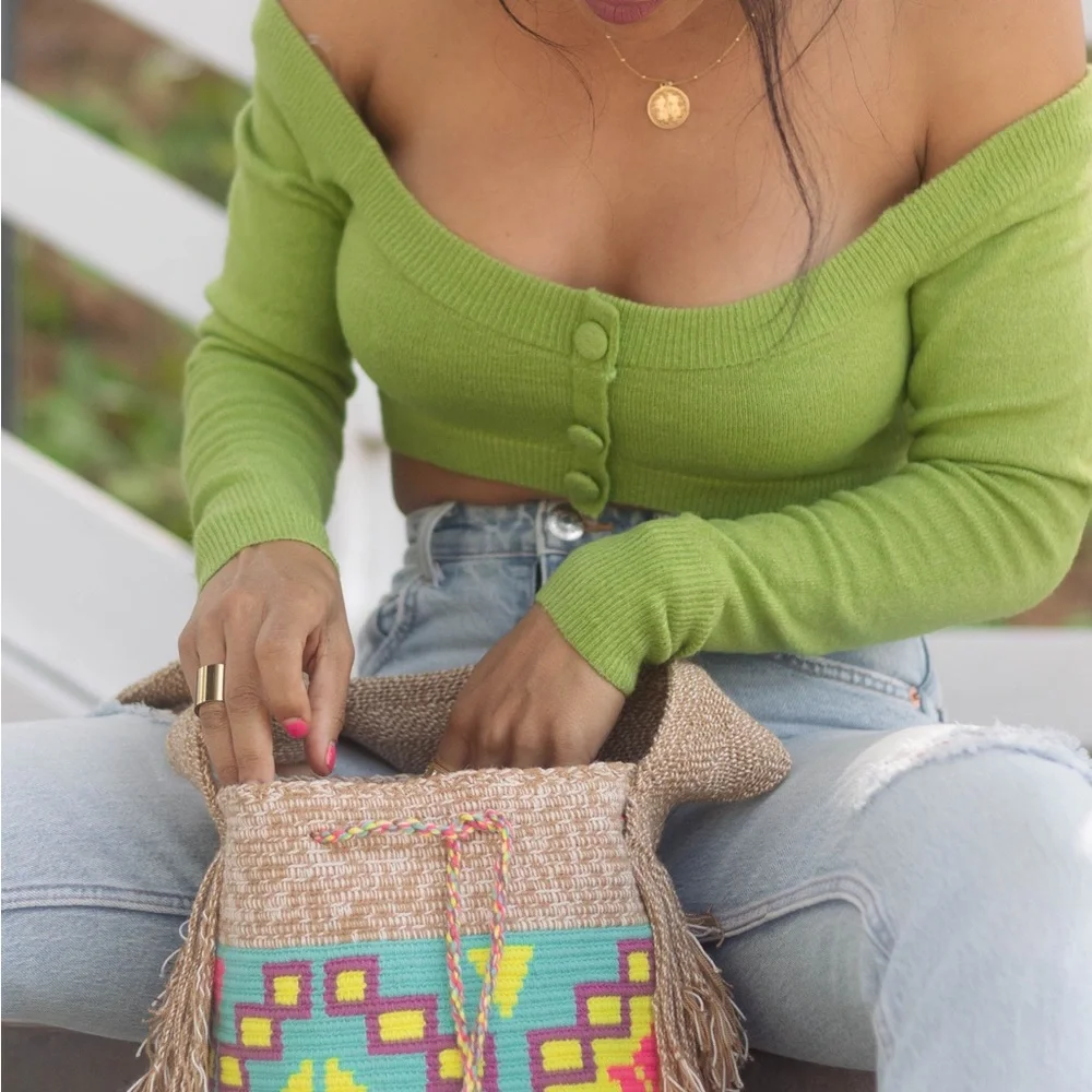 Green crop top